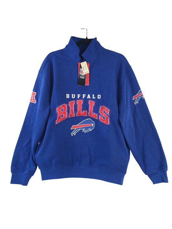 NFL Team Apparel Tops - NEW Buffalo Bills Blue NFL Team Apparel Half-Zip Sweatshirt Sz M